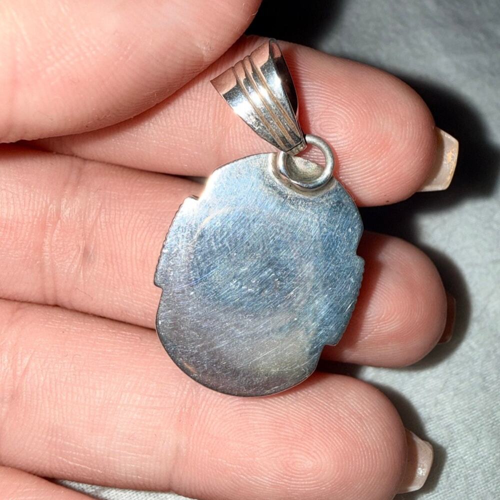 Native Triple Opal Gemstone 925 Pendant Navajo - Picture 6 of 10